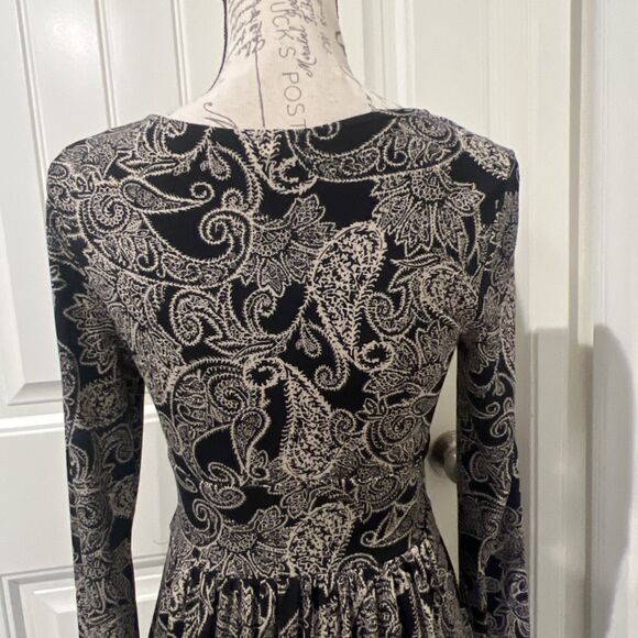 Ecote Paisley Black/gold V Neck Floral Boho Cottagecore Festival Prairie Size S - Picture 8 of 9